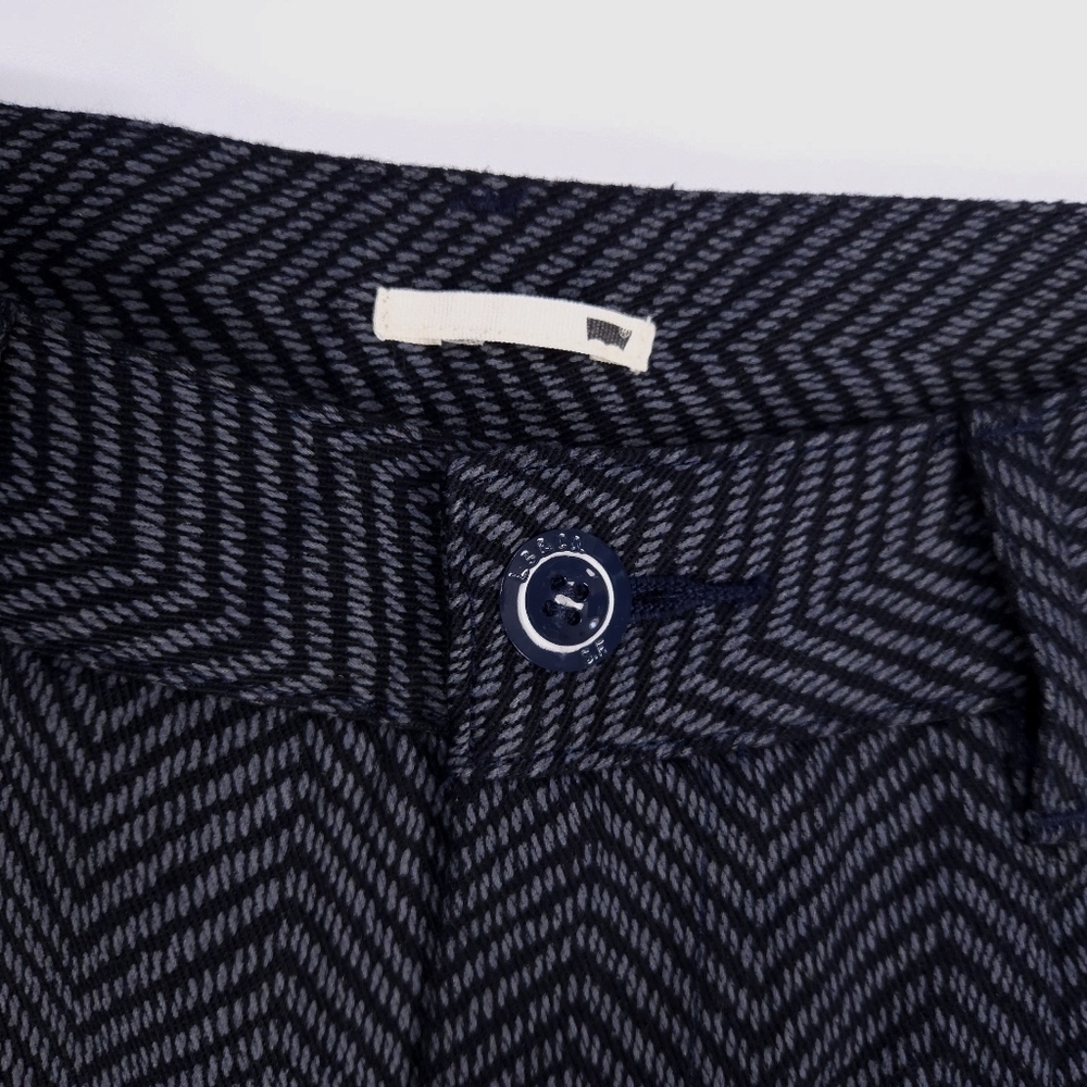Levi's Herringbone Navy Blue Cropped Pleated Button Cuffed Riding Pants Size 26 - Picture 3 of 16